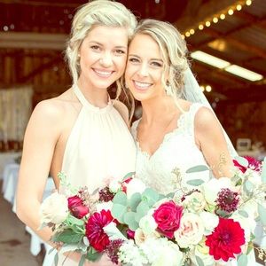 Backless pale pink maxi